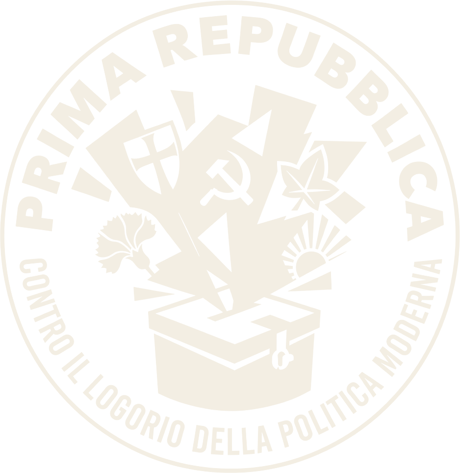 Sigillo ufficiale della Prima Repubblica: l'urna elettorale e i simboli dei partiti storici